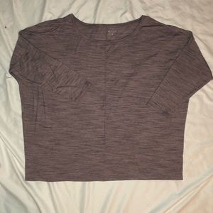 Athleta Shirt Womens 3X Pink Red Boatneck 3/4 Sleeve Top Raglan